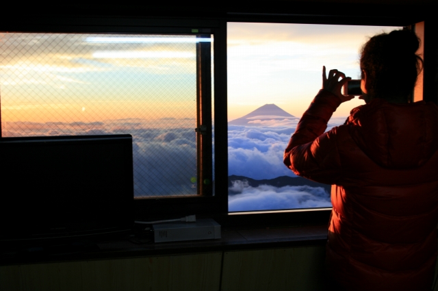 食堂や客室からも富士山を撮影出来ます。 