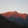 モルゲンロートの赤石岳　朝6時10分頃、鳥森山頂から見れます。