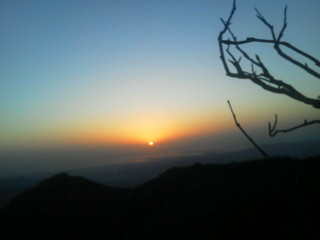 頂上山荘からの夕日 