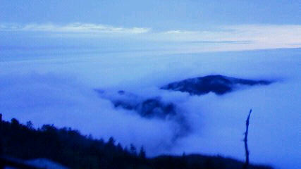 朝方にきれいな雲海が広がる 