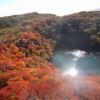 10月13日の大船山の頂上からとその下の御池　今年の紅葉はそれはみごとでした。