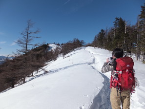 1月27日～28日雲取山へ行った時の、山山頂手前の様子。