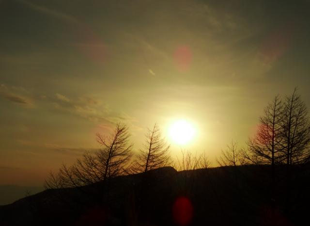 夕方も春霞で柔らかい春の日差しと夕暮れがきれいです。