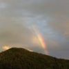 台風通過後、夕方に木賊山に虹が！