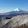 山荘前から見る富士山