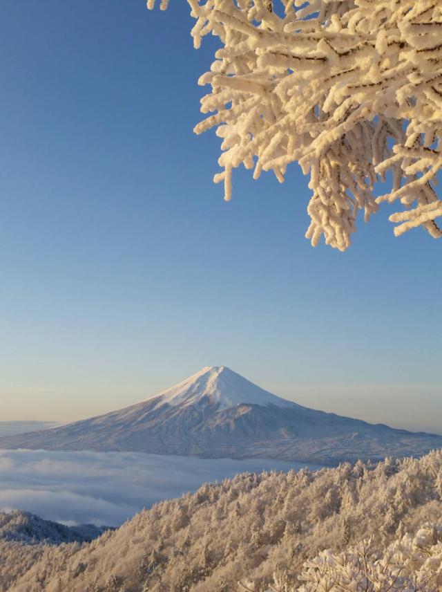 山頂から見える富士山もしっかりと雪がついてるのが確認できます。