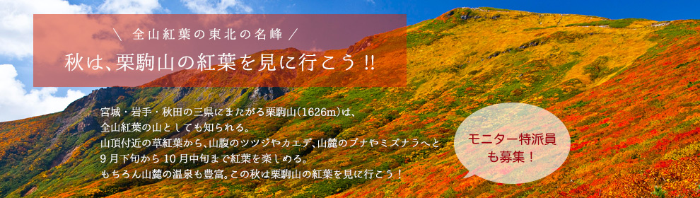 秋は、栗駒山の紅葉を見に行こう!!
