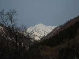 大朝日岳山頂が顔を見せてくれました。