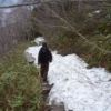 三平峠から一ノ瀬間の状況。雪の踏み抜きに注意 