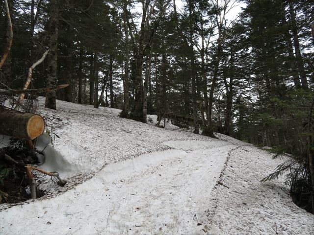 沼山峠方面はまだ残雪が多く残っています