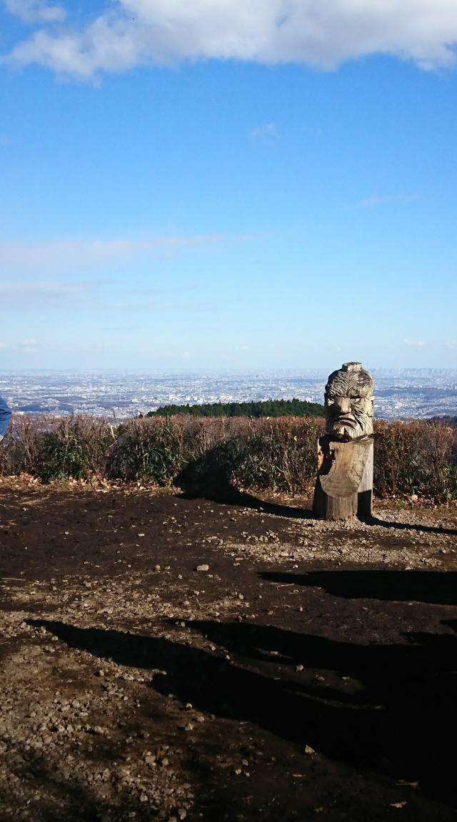 小仏城山の山頂オブジェと関東平野