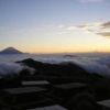 蛭ヶ岳山頂から夜明けの富士山　 