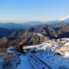 初冠雪した日の蛭ヶ岳山頂の様子
