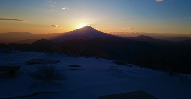 山頂の様子。2月9日にはダイヤモンド富士が見られます。
