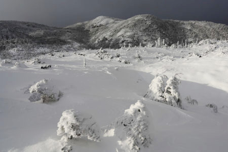 坪庭から望む北横岳(2021年12月26日撮影)