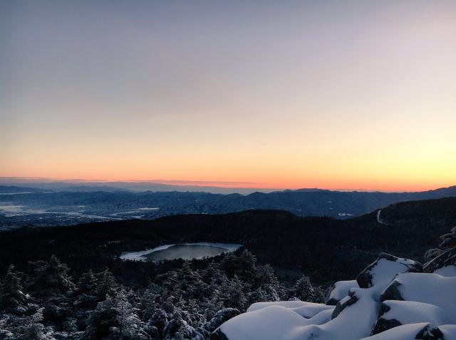 雪景色と日の出　-9℃の朝