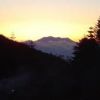 オーレン小屋から見る御嶽山と夕日