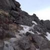 凍結してミックス状態の硫黄岳への登山道。