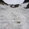 大雪渓は落石注意