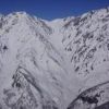 ヘリコプターからの白馬三山と白馬大雪渓
