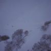 大雪渓雪崩発生現場で捜索している様子を白馬山荘から俯瞰