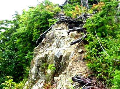 唐松岳から祖母谷線　登山道の様子　このルートに入る前には必ず唐松岳頂上山荘にてルート状況のご確認をお願い致します　　