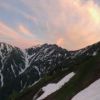 新越山荘から見た針ノ木岳と大雪渓。6/24撮影