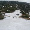 キャンプ場付近の残雪の様子