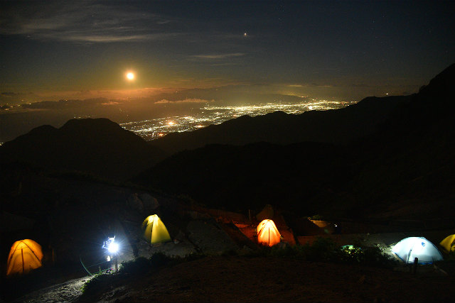 燕山荘からの夜景
