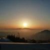 この時期は、山荘前から日の出を見ることが出来ます。 