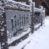 山荘前の積雪