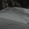 今朝は風速が20ｍ近い南西の強い風が吹き＜雪原には至るとこにシュカブラ（風雪紋）ができています。