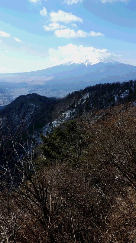山荘前から今朝の富士山の様子です。
