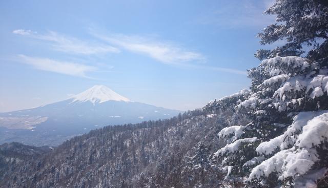 山荘前から見える富士山