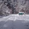 裏登山道駐車場付近の積雪の様子