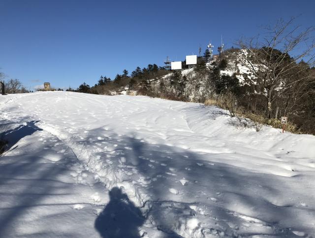 周辺の様子　積雪は20cmほど　吹き溜まりは膝程度。(2020.01.31　三つ峠山荘)