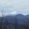 小屋から見える富士山。西側の雪がだいぶ解けたのが確認できます