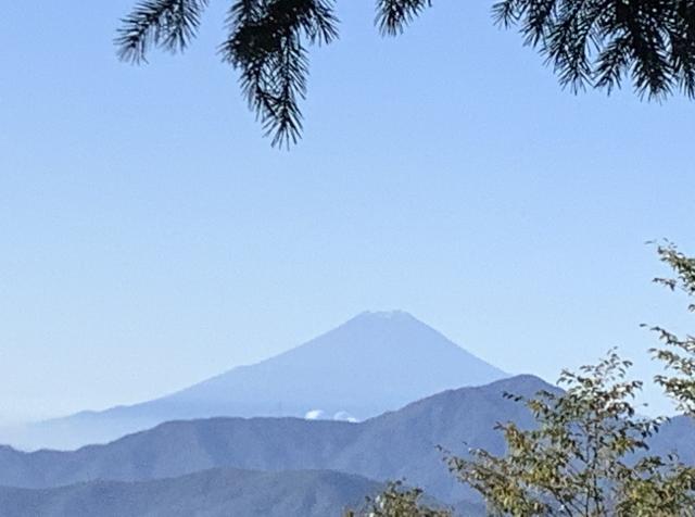 富士山が冠雪しているのが薄っすらと見えます