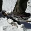 団子になった靴底の雪は危険なので気を付けたい。