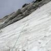 摩利支天分岐～北沢峠との間にはまだ雪が残っています。雪が固く怖いところ