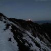 月明かりの中、山頂へ。美しい月を見ながら歩くことができました