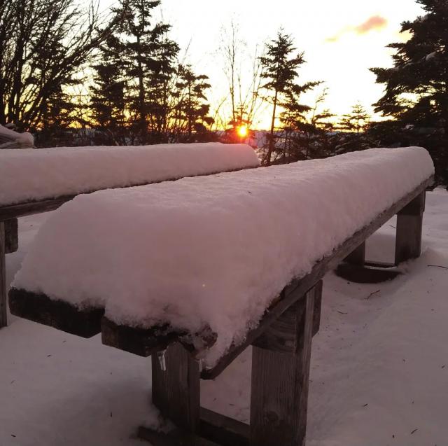 昨日の朝から終日降り続いた雪は、小屋前で最大15cm程積もりました。