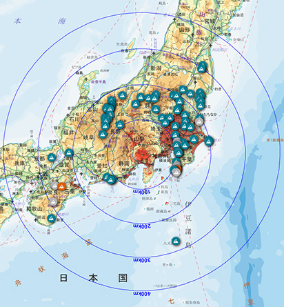 富士山が見える地域を地図化 富士山可視マップ 富士山ココ が日本地図センターの 地図インフォ に開設 ヤマケイオンライン 山と溪谷社