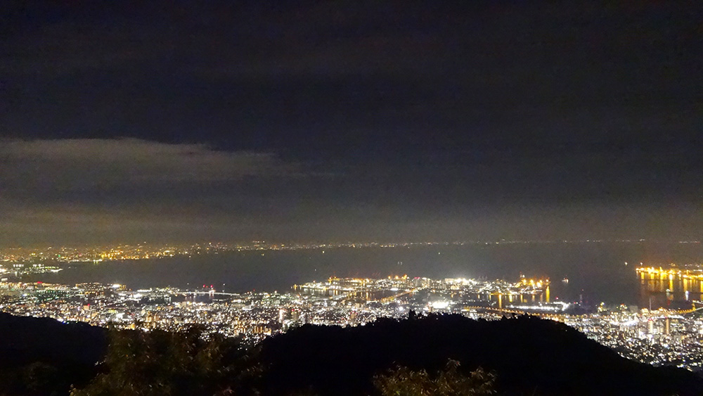 六甲ケーブル山上駅からのすばらしい夜景