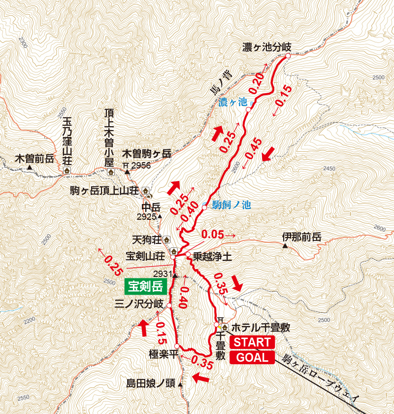 宝剣岳地図