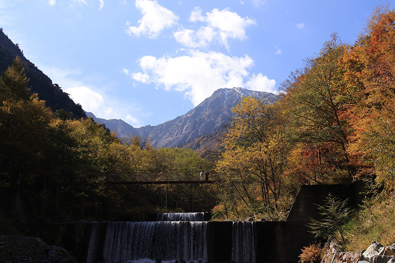 野呂川の秋の渓谷美。広河原にて10月27日撮影