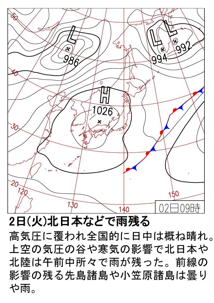 2023年5月2日の天気図（気象庁「日々の天気図」）
